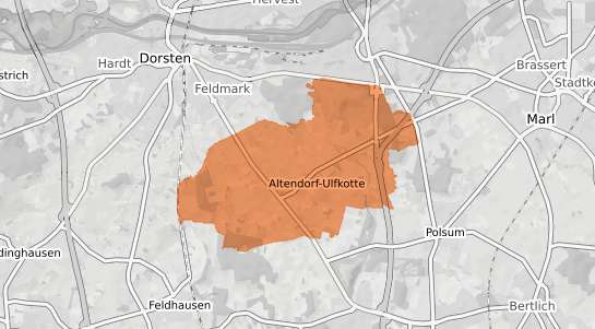 Mietspiegelkarte Dorsten Altendorf Ulfkotte
